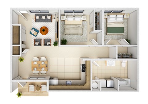 a floor plan of a house with a bedroom and a living room
